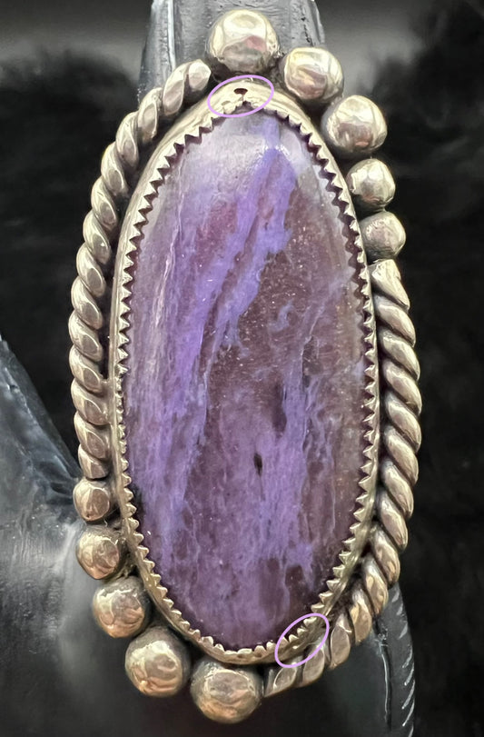 Lovely Lilac Stone (Charoite) Ring size 9