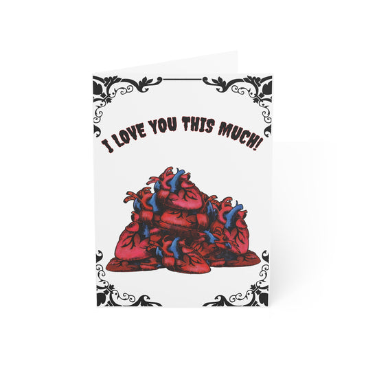 "I Love You This Much" Anatomical Heart Valentine's Card