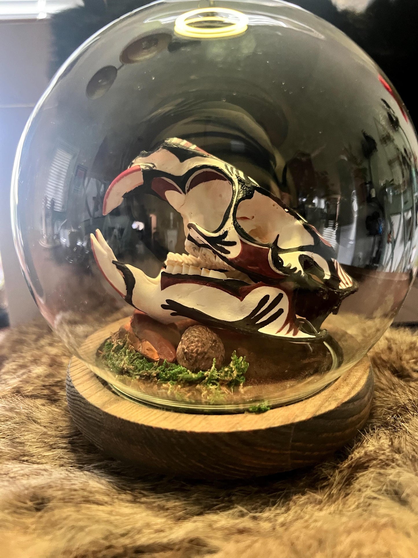 Diné (Navajo) Hand Painted Beaver Skull / Authentic Native American Art
