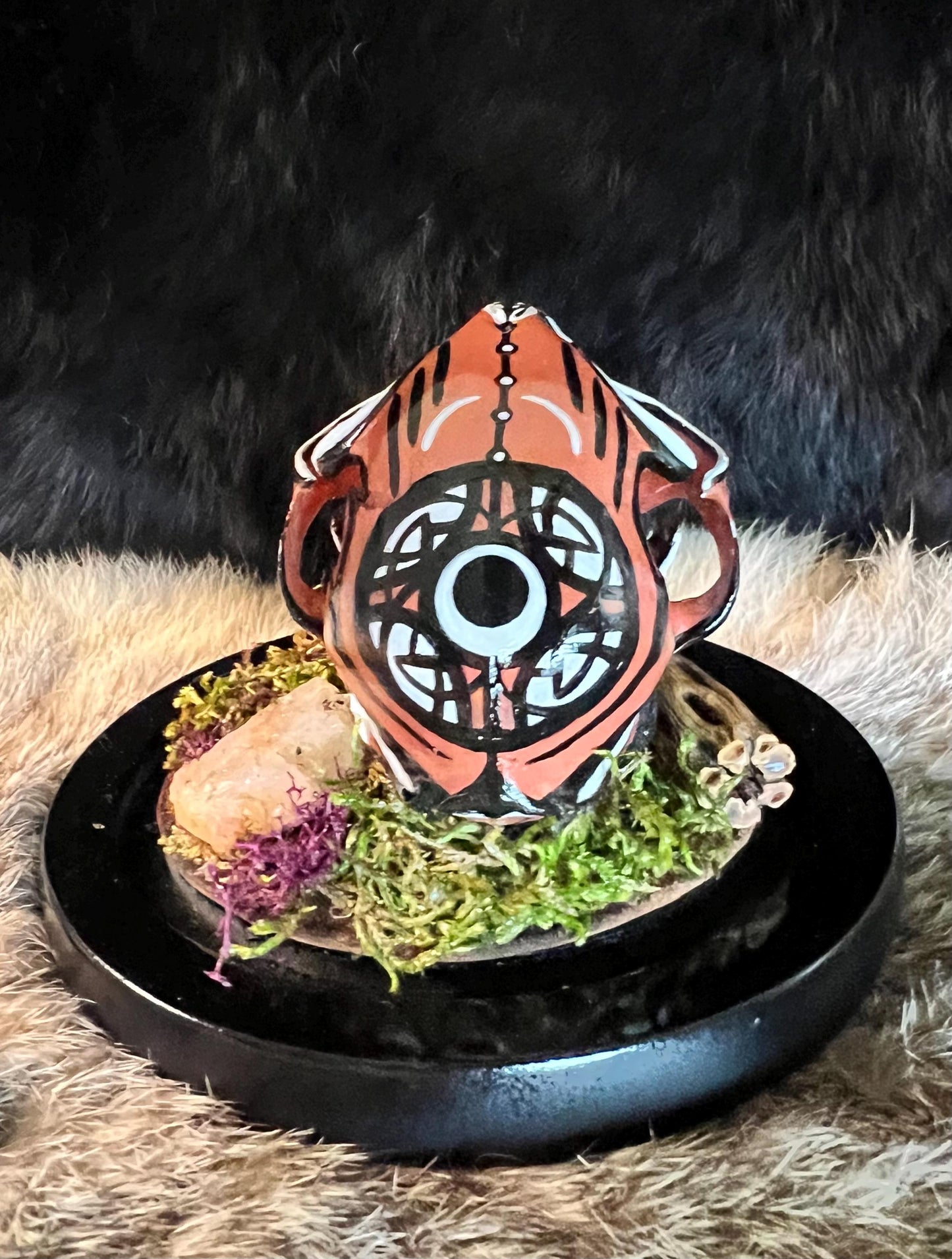 Diné / Navajo Hand Painted Bobcat Skull / Authentic Native American Art
