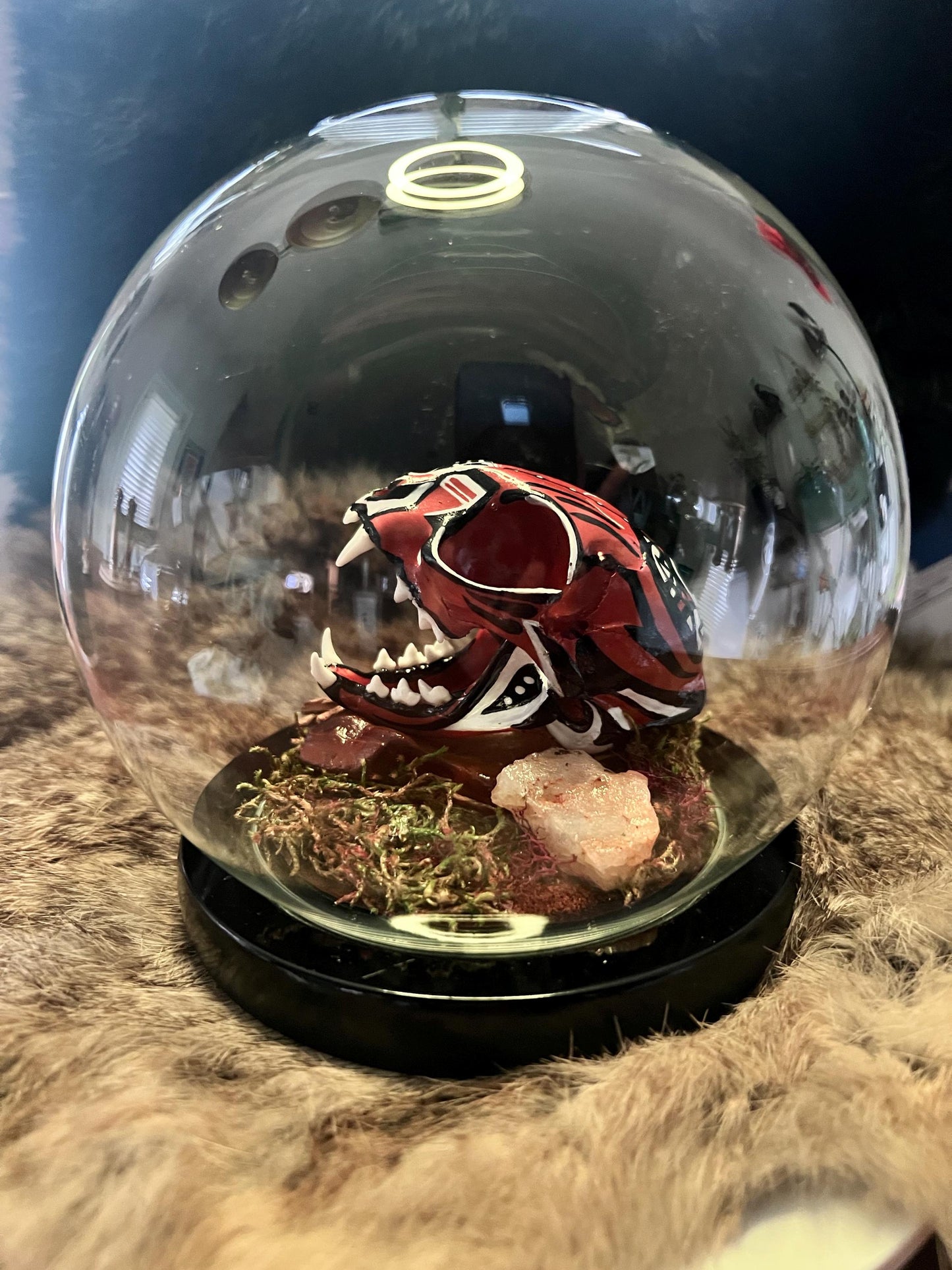 Diné / Navajo Hand Painted Bobcat Skull / Authentic Native American Art