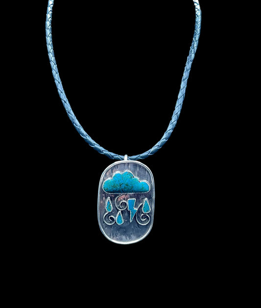 Rainy Day Sterling Silver and Turquoise Pendant