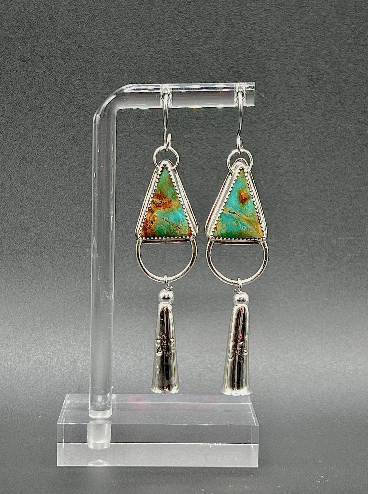 Royston Triangle Turquoise Dangle Earrings.