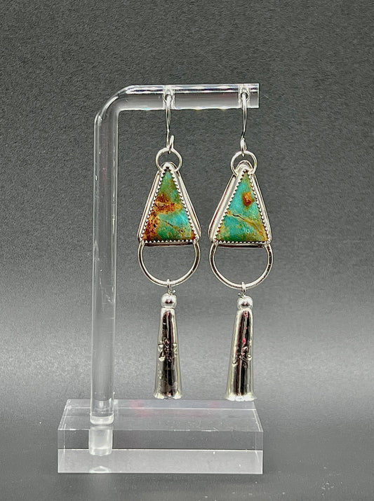 Royston Triangle Turquoise Dangle Earrings.