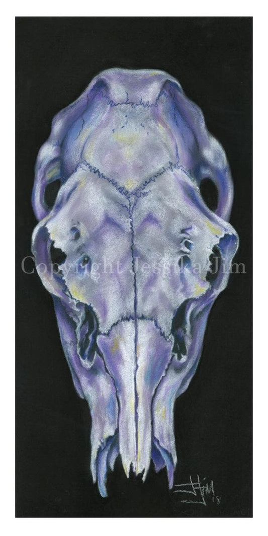 Purple Skull Art Print (11x17) / Authentic Native American Art