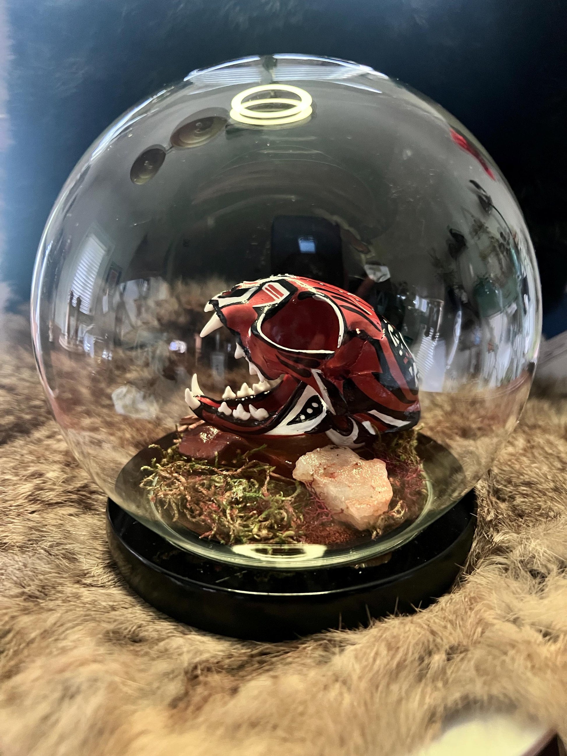 Diné / Navajo Hand Painted Bobcat Skull / Authentic Native American Art