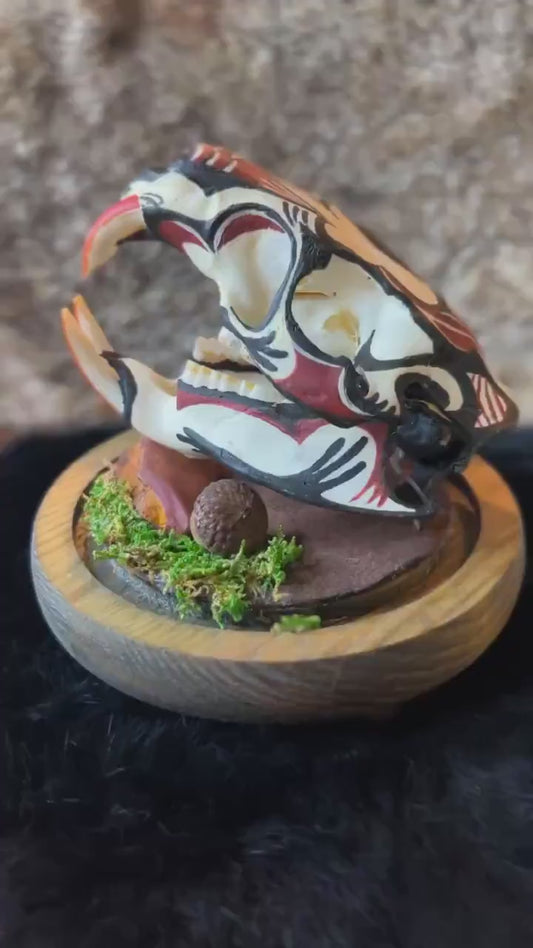 Diné (Navajo) Hand Painted Beaver Skull / Authentic Native American Art